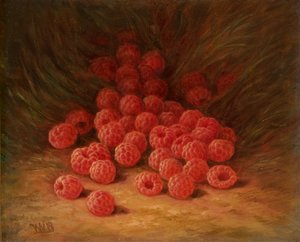 Červené maliny na lesní půdě 1866 (olej na desce) od William Mason Brown