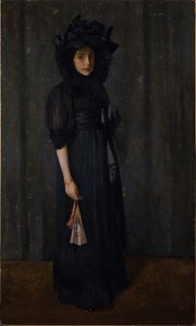 Umělcova dcera v matčiných šatech (Mladá dívka v černém) od William Merritt Chase