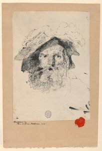 Kresba, Hlava vousatého muže, 1872-78 od William Merritt Chase