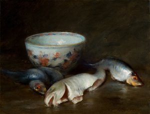 Zátiší s rybami 1910 (olej na plátně) od William Merritt Chase