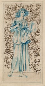 Žena hrající na činely, konec 19. století od William Morris