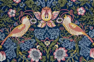Zloděj jahod. Dekorační látka (detail). 1883 od William Morris