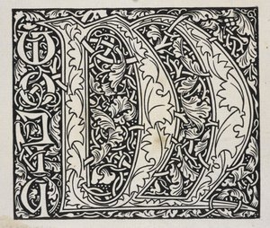 Iniciály, černobílé. od William Morris