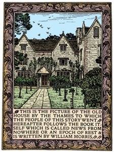 Kelmscott Manor, Gloucestershire, přední strana News from Nowhere, c1892 1901 od William Morris
