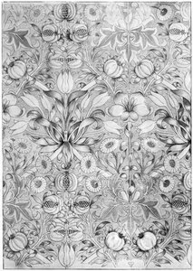 Tapeta se vzorem lilie a granátového jablka, 1887 1934. od William Morris