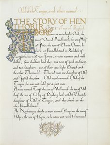 Ms 270* f.1r The Story of Hen Thorir, c.1873-4 (papír) od William Morris