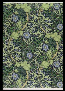 Design tapety s mořskými řasami, vytiskl John Henry Dearle (1860-1932), 1901 (tapeta) od William Morris