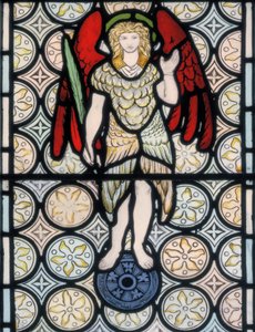 Seraf nebo anděl, navržený 1865 (vitráže) od William Morris