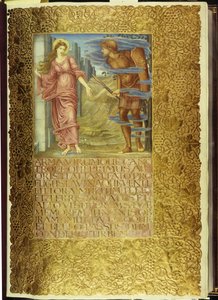 Venuše a Aeneas, otevření první knihy Vergiliovy „Aeneidy“ od William Morris