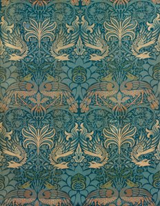 William Morris Peacock and Dragon Textile Design, cca 1880 (dřevěný tisk) od William Morris
