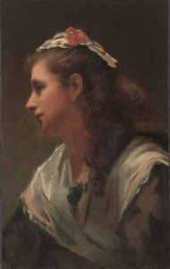 Jeho první model-slečna Russell, c. 1873.