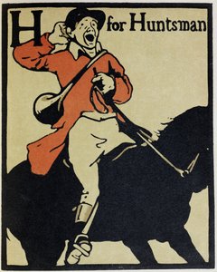 H je pro Huntsmana, ilustrace z knihy „Abeceda“, kterou vydal William Heinemann od William Nicholson