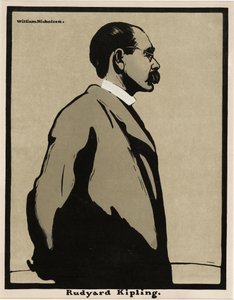 Rudyard Kipling (1865 - 1936), hospoda. 1899 (barevná litografie)