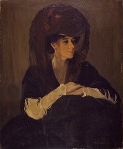 Hnědý závojový portrét paní Harrington Mann, 1905. od William Nicholson