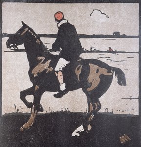 Měsíc duben: Veslování, z „Almanachu dvanácti sportů“, se slovy Rudyarda Kiplinga, poprvé publikoval William Heinemann od William Nicholson