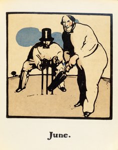 Měsíc červen, z „Almanachu dvanácti sportů“, se slovy Rudyarda Kiplinga, poprvé publikoval William Heinemann od William Nicholson