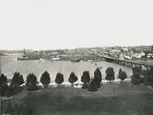 Pohled z vládních budov, Victoria, Kanada, 1895.