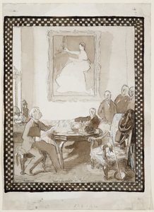 Tutkimus öljymaalaukseen "Homage to Manet", n. 1906 (akvarelli, tussi, liitu & kynä paperille) (ks. myös 63015) od William Orpen