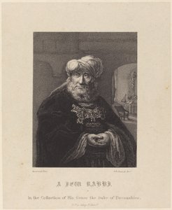 Židovský rabín od William P. Sherlock after Rembrandt van Rijn