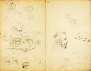 (Studie - Kristus káže, muž s kopím atd.) od William Page