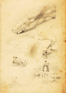 (Studie - postavy, kláda, kůň a jezdec atd.) od William Page