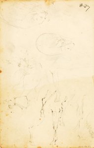 (Studie - postavy, kláda, kůň a jezdec atd.) od William Page