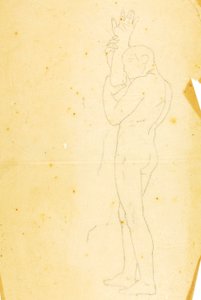 Mojžíš, Áron a Chur na hoře Choréb (studie - obrázek vpravo) od William Page