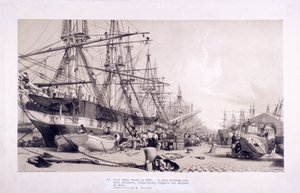 West India Docks, Poplar, Londýn, 1830 od William Parrott