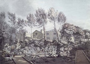 Zahrada na Strawberry Hill, cca 1780 (akvarel na papíře)