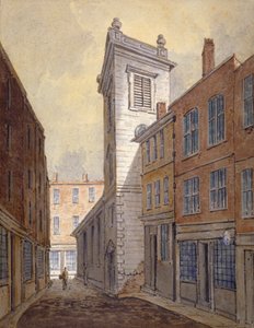 Kostel St George Botolph Lane z George Lane, City of London, c1813