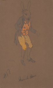 Návrh kostýmu March Hare z Alenky v říši divů, 1915.