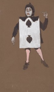Kostýmní návrh Two of Spades pro Alenku v říši divů, 1915.