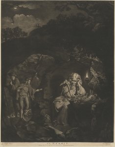Poustevník od William Pether after Joseph Wright