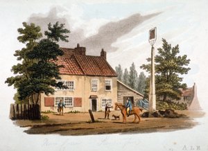 The Dun Cow Inn, Kensington, Londýn, c1810