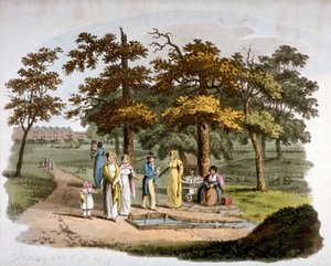 Pohled na pitnou studnu, Hyde Park, Westminster, Londýn, 1812