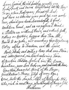 Báseň lorda Chathama Davidu Garrickovi, 18. století, 1840