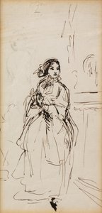 Spěchající dívka (pero a inkoust) od William Powell Frith