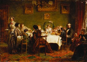 Náčrt pro „Mnoho šťastných návratů dne“, c. 1856 (olej na palubě) od William Powell Frith