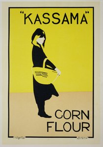 Reprodukce reklamního plakátu „Kukuřičná mouka Kassama“ (barevná litho)