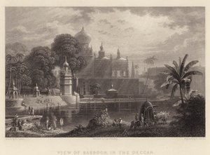 Pohled na Sassoor, v Deccan (rytina)