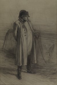 Napoleon na palubě lodi Bellerophon, asi 1880 (uhel, černá křída)