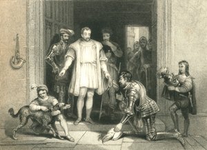 „Bolingbrokeova falešná pocta Richardu II., na zámku Flint“, 1836