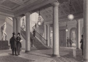Hall of the Athenaeum Club, Westminster, Londýn (rytina) od William Radclyffe