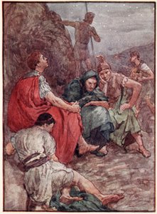 Brutus a jeho společníci po bitvě u Filipp, ilustrace z 