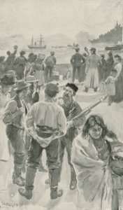Příjezd roční lodi do Fort York, Hudson Bay od William Rainey