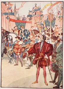 Pole zlatého plátna, červen 1520, ilustrace z „Příběh Francie vyprávěný chlapcům a dívkám“ od Mary Macgregorové, 1920 od William Rainey