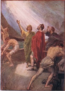Timoleon vyplouvá na Sicílii, z Plutarch Lives vydané T C & E C Jack Ltd od William Rainey