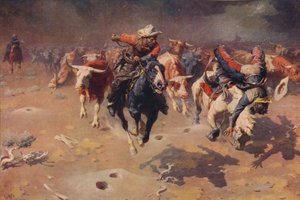 The Stampede, c1912, c1915 od William Robinson Leigh