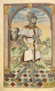 Godfrey Adelmar, z nHonor Military, a Civill, William Segar, hospoda. Robert Barker, Londýn, 1602 (ručně kolorovaná rytina) od William Rogers