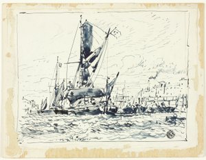 Loď v přístavu od William Roxby Beverley